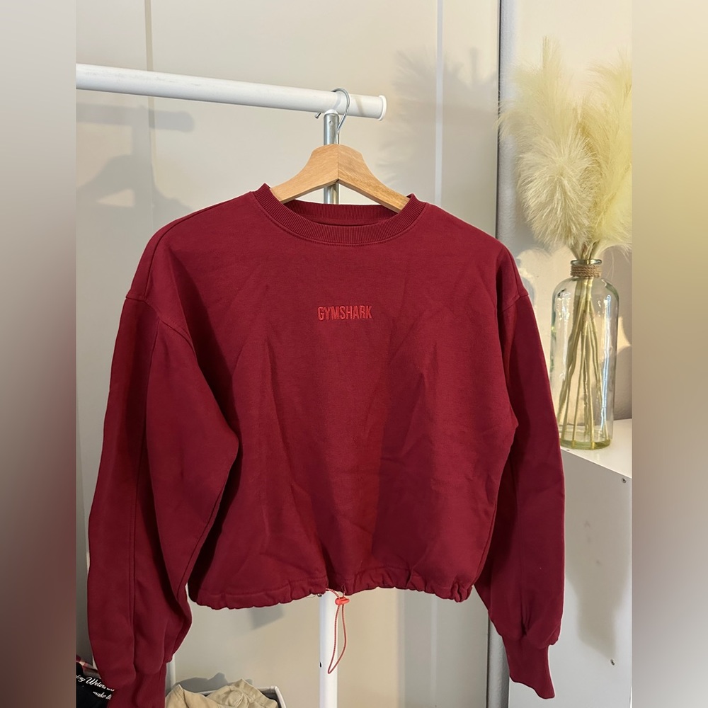 Gymshark sweatshirt
Burgundy/wine color